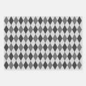 Raute Muster Grau Rot und Blau Geschenkpapier Set (Vorderseite)