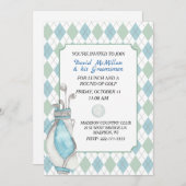 Raute Muster Groom's Golf Party Einladung (Vorne/Hinten)