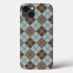 Raute Muster in Blau und Taupe Case-Mate iPhone Hülle