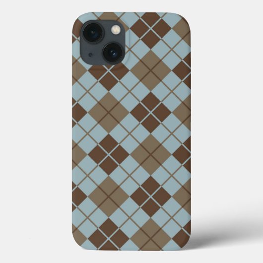 Raute Muster in Blau und Taupe Case-Mate iPhone Hülle (Rückseite)