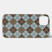 Raute Muster in Blau und Taupe Case-Mate iPhone Hülle (Rückseite (Horizontal))