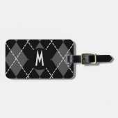 Raute Muster Monogram Gepäckmarke Gepäckanhänger (Vorderseite horizontal)