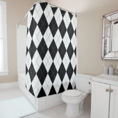 Raute Muster nahtlos in Schwarzweiß. Geomet Duschvorhang (Beispiel)