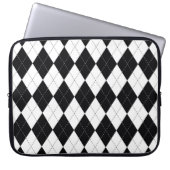 Raute Muster nahtlos in Schwarzweiß. Geomet Laptopschutzhülle (Vorderseite)
