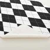 Raute Muster nahtlos in Schwarzweiß. Geomet Sherpadecke (3/4)