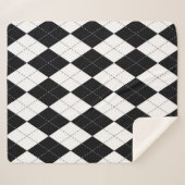 Raute Muster nahtlos in Schwarzweiß. Geomet Sherpadecke (Vorderseite (Horizontal))