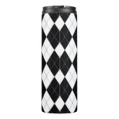 Raute Muster nahtlos in Schwarzweiß. Geomet Thermosbecher (Rückseite)