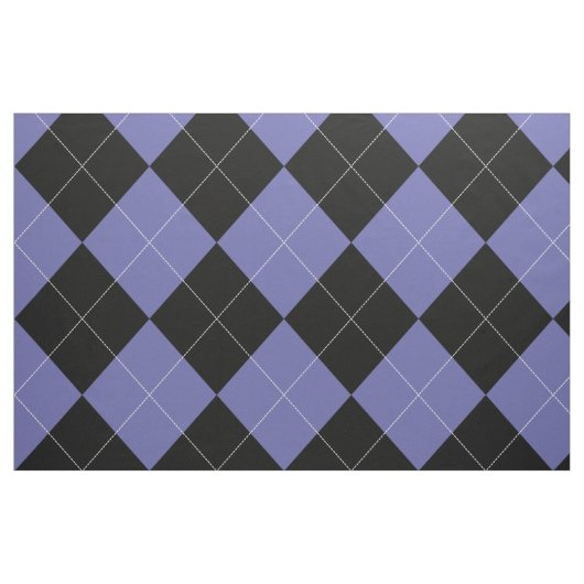 Raute Muster Periwinkle Blau Lila Schwarz-weiß Stoff (Yard (91,4 cm))