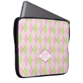 Raute Muster rosa monogramm Notebookgehäuse Laptopschutzhülle (Vorne Rechts)