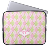Raute Muster rosa monogramm Notebookgehäuse Laptopschutzhülle (Vorderseite)