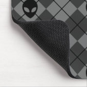 Raute Muster Schwarz-Grau-Alien Mousepad (Ecke)