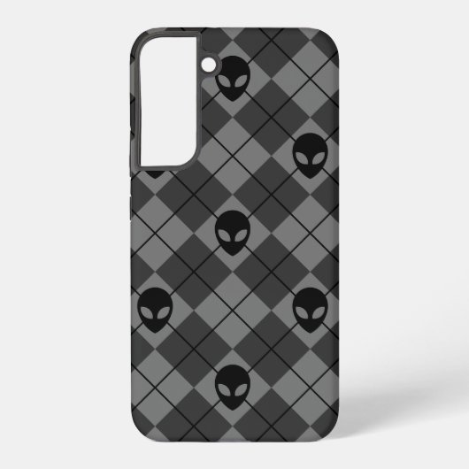Raute Muster Schwarz-Grau-Alien Samsung Galaxy Hülle (Rückseite)