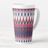 Raute Muster White Blue Red Ikat Technik Milchtasse (Rechte Ecke)
