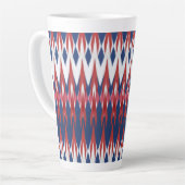 Raute Muster White Blue Red Ikat Technik Milchtasse (Linke Ecke)