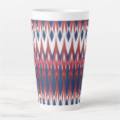 Raute Muster White Blue Red Ikat Technik Milchtasse (Vorderseite)