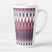 Raute Muster White Blue Red Ikat Technik Milchtasse (Rechts)
