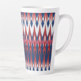 Raute Muster White Blue Red Ikat Technik Milchtasse