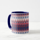 Raute Muster White Blue Red Ikat Technik Tasse (Vorderseite Links)