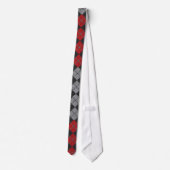 Raute Necktie in Schwarz, Rot und Grau Krawatte (Rückseite)