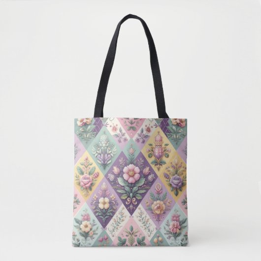 Raute pastellfarben Osterfeier/Frühling Tasche (Vorderseite)