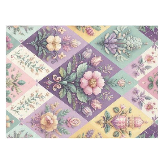 Raute pastellfarben Osterfeier/Frühling Tischdecke (Vorderseite (Horizontal))