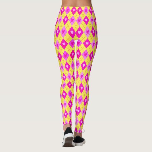 Raute Pink Diamonds Herz Leggings (Rückseite)