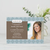 Raute Preppy Foto Abschluss Ankündigung (Stehend Vorderseite)