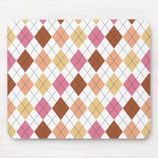 Raute Preppy Mousepad, Pfirsiche und Braune Mousepad (Vorne)