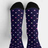 Raute Rosa Muster auf Navy Blue Socken (Oben)