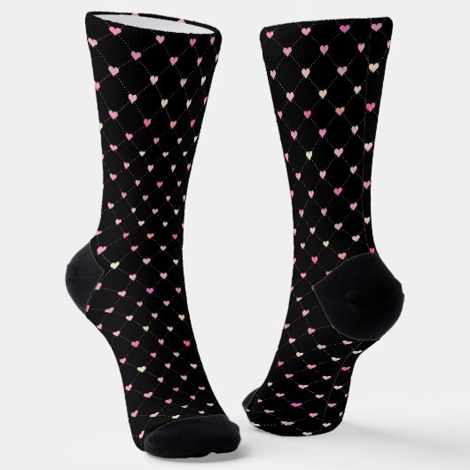 Raute Rosa Muster Crew Socken (Gewinkelt)