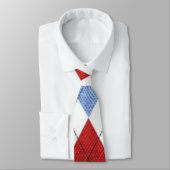 Raute Rot und Blau Neue Custom Modern Moderne Männ Krawatte (Gebunden)