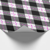 Raute Schwarz/Rosa Geschenkpapier (Ecke)