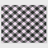 Raute Schwarz/Rosa Geschenkpapier (Flach)