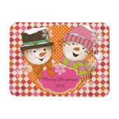 Raute Snowmen Holiday Personalisiert Flexi Magnet (Horizontal)