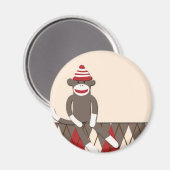 Raute Sock Monkey Magnet (Vorderseite/Rückseite)