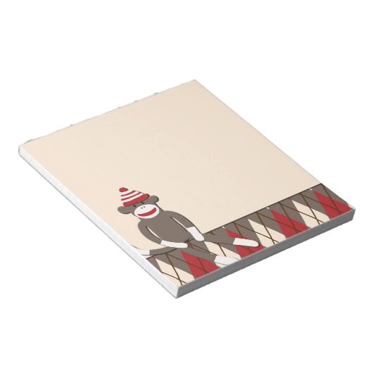 Raute Sock Monkey Notepad Notizblock (angewinkelt)