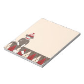 Raute Sock Monkey Notepad Notizblock (Rotiert)