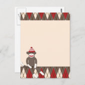 Raute Sock Monkey Postkarte (Vorne/Hinten)