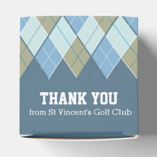 Raute Stil Blau brauner Golf Danke Geschenkboxen Geschenkschachtel (Oben)