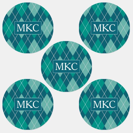 Raute Strick Aquamarin und Aqua-Muster - Einfügen Etiketten (Gruppe)