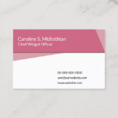 Raute Strick & Sport Mode Thema - Pink / Kaffee Visitenkarte (Rückseite)