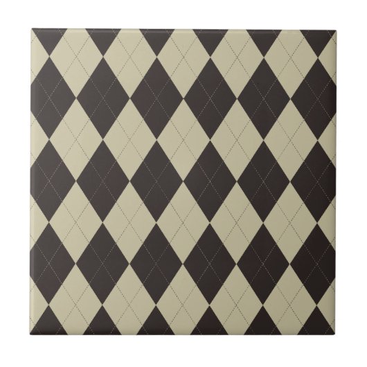 Raute Tile aus Creme und Schokolade Fliese (Vorderseite)