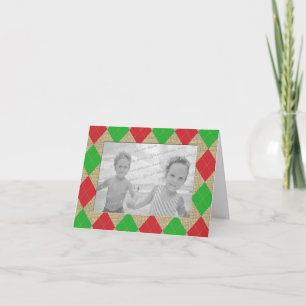 Raute und Burlap Holiday Foto Vielen Dank Dankeskarte