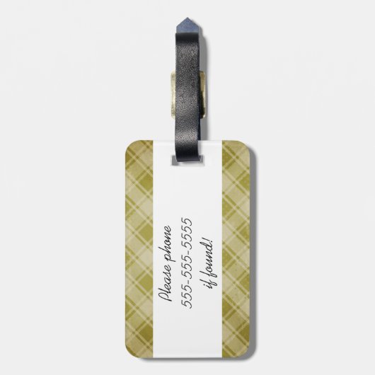 Raute und karierter Gepäck-Umbau Gepäckanhänger (Rückseite vertikal)