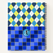 Raute und Karos in Blau und Gelb Notizblock (Rückseite)