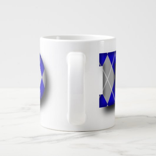 Raute Vater Blau und Grau Jumbo-Tasse (Rückseite)