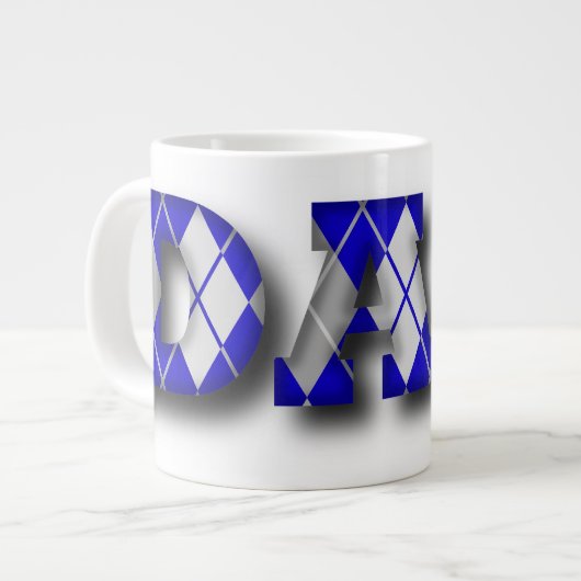 Raute Vater Blau und Grau Jumbo-Tasse (Vorderseite Links)