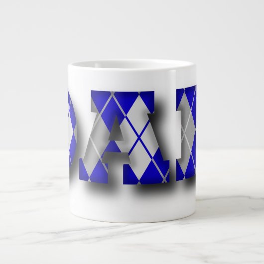 Raute Vater Blau und Grau Jumbo-Tasse (Vorderseite)