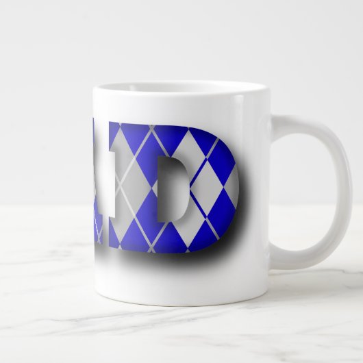 Raute Vater Blau und Grau Jumbo-Tasse (Rechts)
