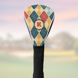 Raute Vintag RetroHarlequin mit Monogramm Golf Headcover